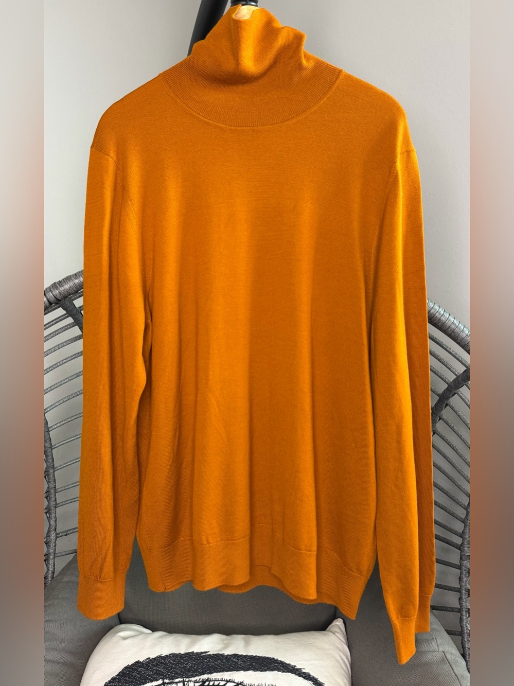 Sandro Men's Orange Turtleneck Sweater. XXL